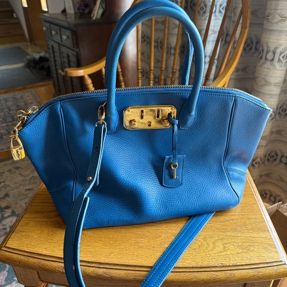 VBH Brera Satchel Tote Handbag in Royal Blue (w/shoulder strap) - Picture 14 of 14